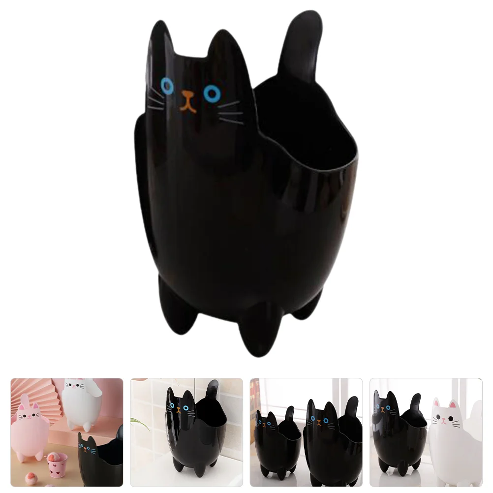 

Cat Shaped Trash Can Storage Table Mini Garbage Small Office Desk Bin The Plastic