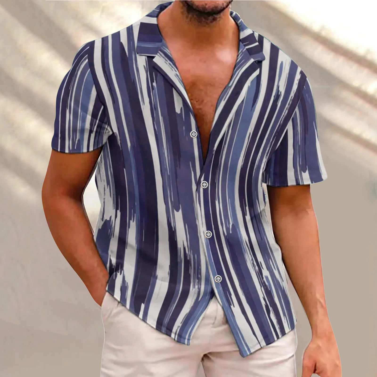 

Mens Fashion Splicing Short Sleeve Shirts Casual Print Hawaiian Shirt Blouse Black Menshirts Handsome Designer Vintage Clothes