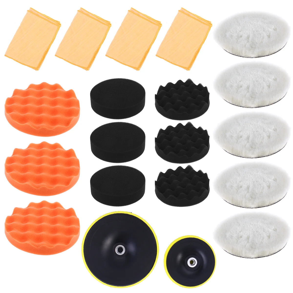 

20pcs Buffing Sponge Polishing Pad Self-Adhesive Disc Wool Disc Polishing Wax Sanding Pad Kit for Car (4pcs towels, 9pcs