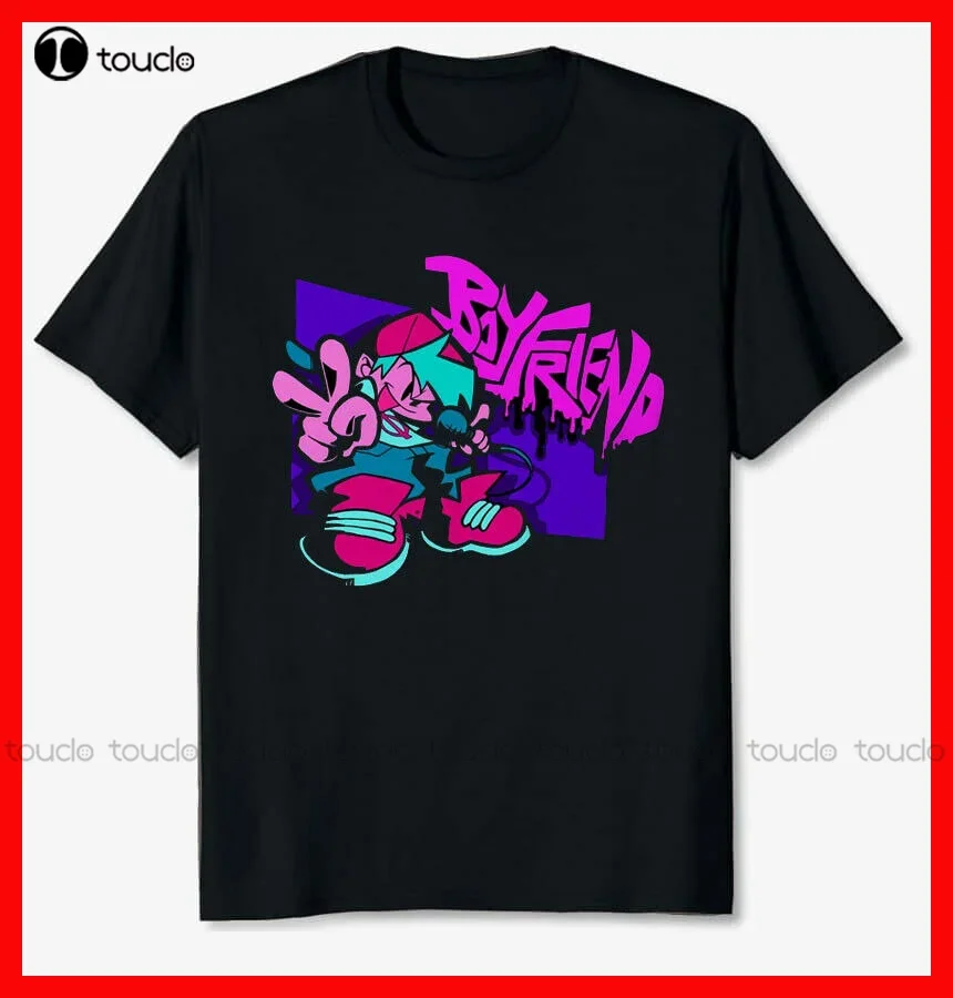 New Friday Night Funkin Boyfriend Unisex Black T-Shirt Tee Gym Shirts Men Cotton Xs-5Xl Streetwear Tshirt Retro