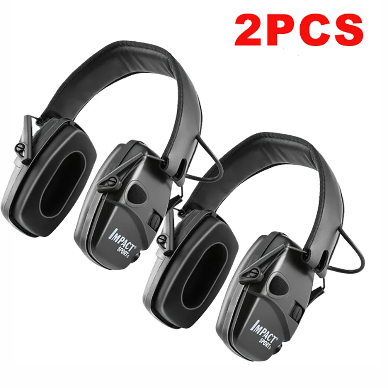 

2PCS Anti-Noise Impact Ear Protector Electronic Shooting Earmuff Hunting Noise Reducer Hearing Protection Headset Howard