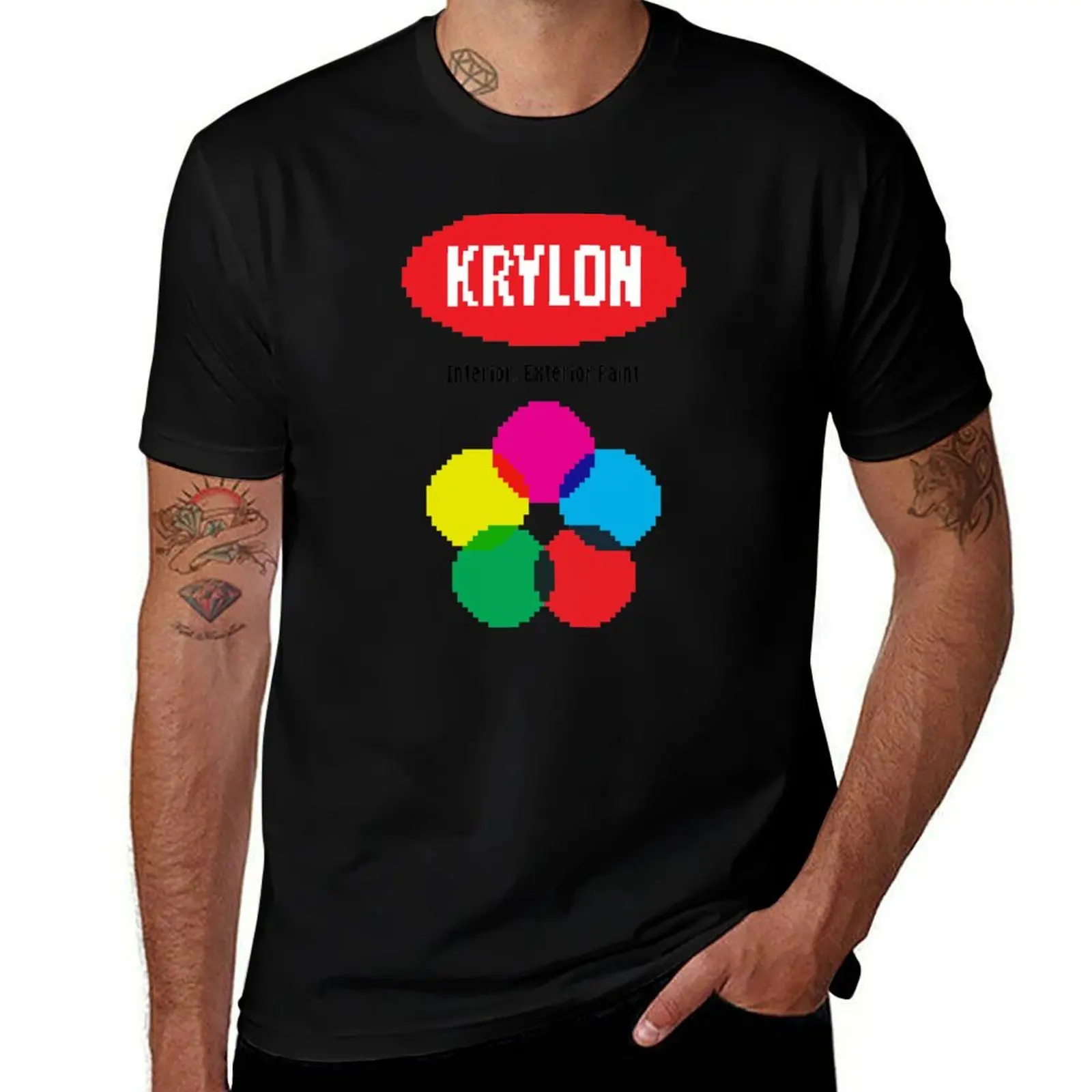 Фото Футболка Krylon Spray Paint 8-Bit Basic, однотонная, с короткими рукавами и круглым вырезом №1