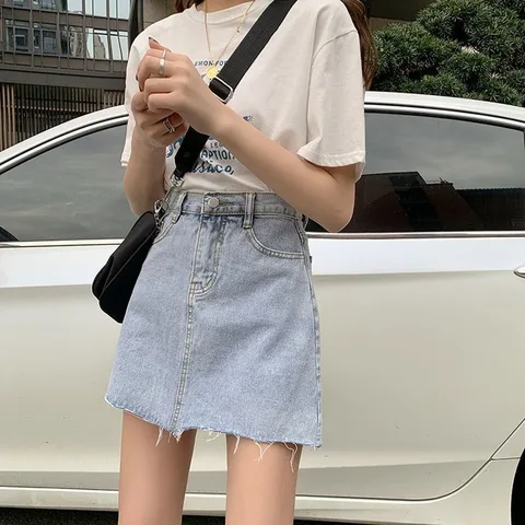 Skirts Women Summer High Waist Denim Mini A-Line Classic All-match Womens High Street Hips Skirt Casual Hot Selling Cool Simple