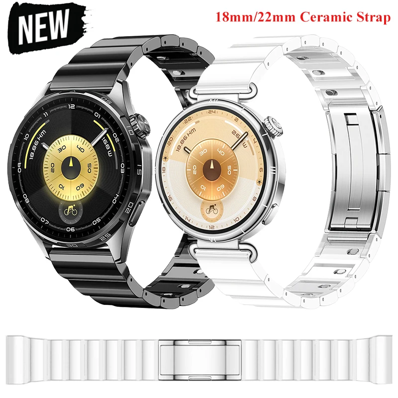 Фото Керамический быстросъемный ремешок 18 мм, 22 мм для Huawei Watch GT6 Pro, GT5 Pro 46 мм, браслет для Huawei Watch 5 42 мм, GT5, GT4 41 мм №1