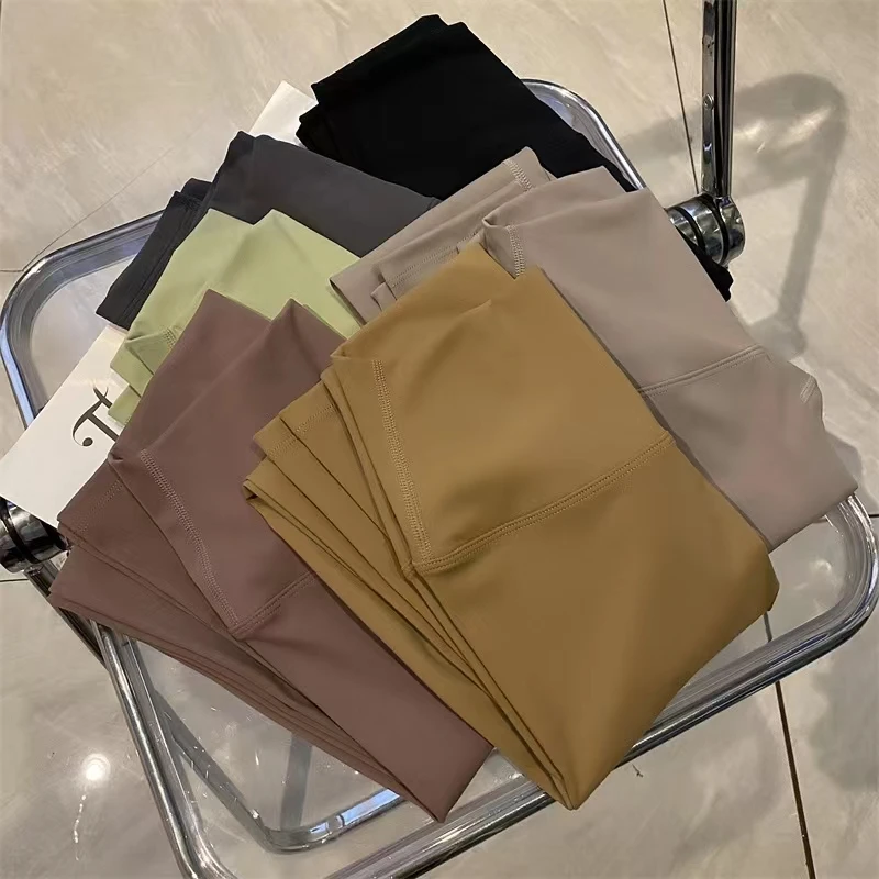 Brand New With Logo No Embarrassing Line Yoga Pants Women's High Waist Peach Hip Elastic Leggings Jogging Cycling Fitness Pants