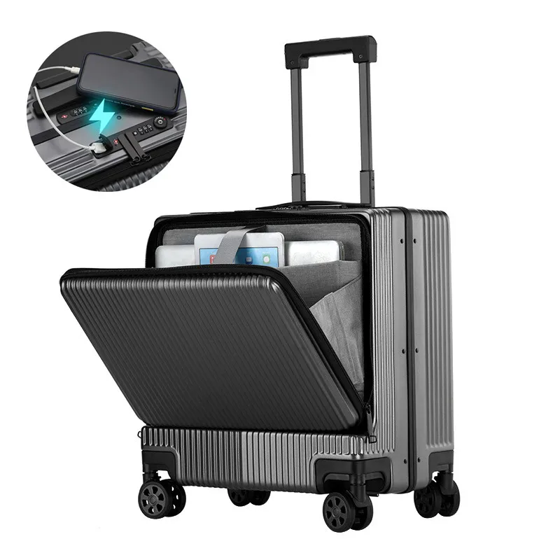 

Чемодан на колесиках для ручной клади, 18 дюймов, с Micro USB портом