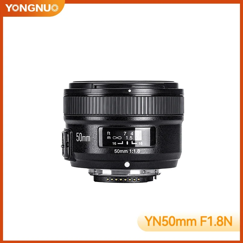 Фото Yongnuo YN50mm F1.8N 50MM Abertura de Lente Para A Câmera de Foco Automático Para Nikon D7200 D5300 D5200 D750 D500 D800 D700 D3 №1