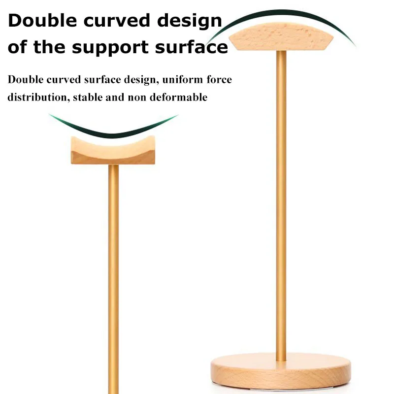 Деревянный подставка для наушников из бука + алюминиевый сплав держатель игровой