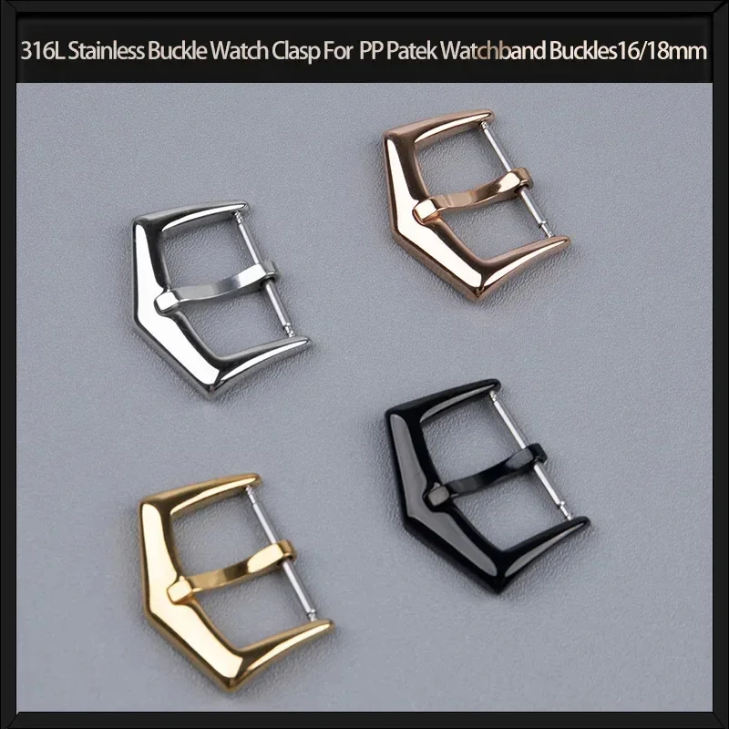 Для PP Patek Pin ремешок для часов с пряжками Philippe 16 мм 18 мм брендовый универсальный ремешок для часов из нержавеющей стали 316L пряжка застежка для часов (art.: 3920ceea55b3d) - 3920ceea55b3d