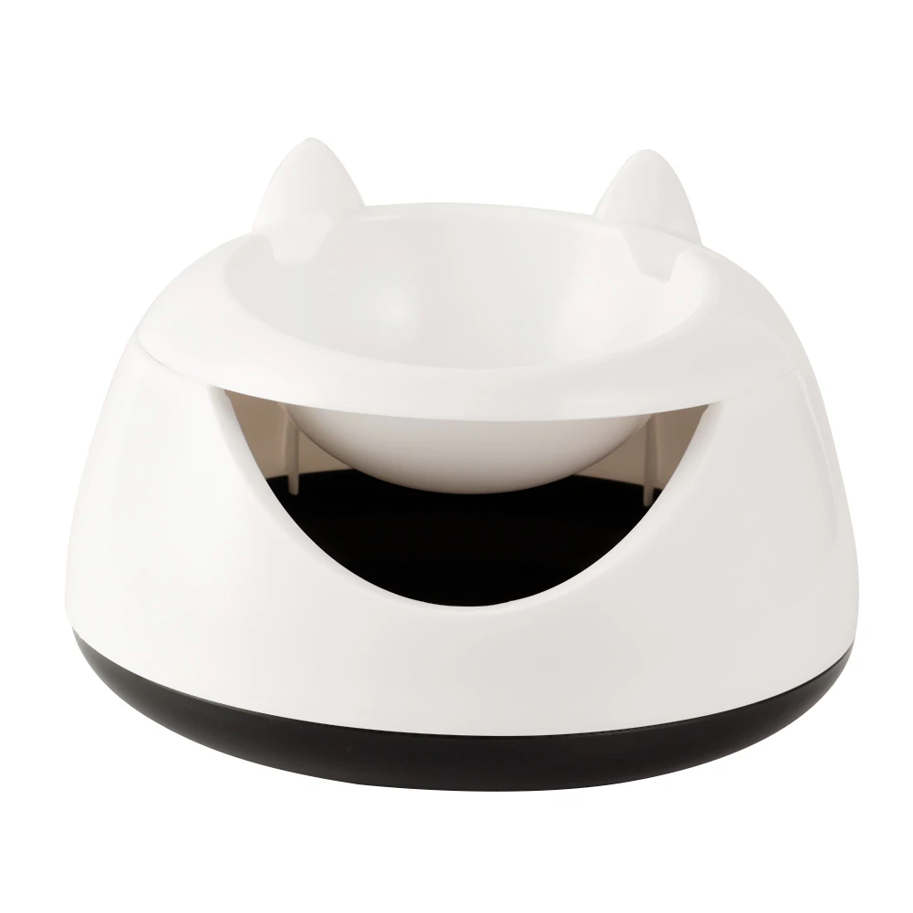 

Multi function Double Layer Snack Appetizer Bowl with Cellphone Holder Slot(white)