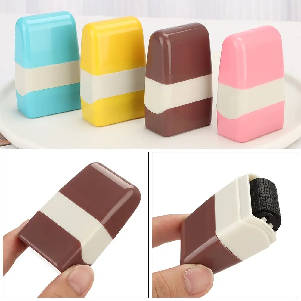 

1PC Security Stamp Roller Privacy Seal Roller Cover Eliminator Seal Portable Self-Inking Identity Theft Protection Roller Stamp