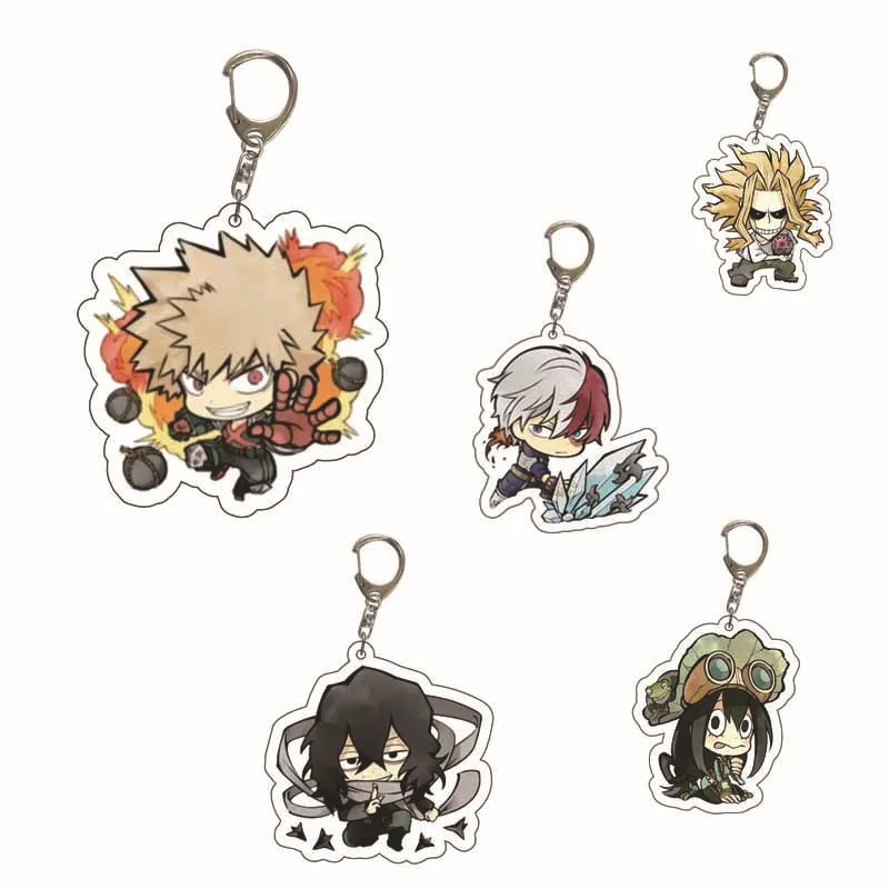 

Anime My Hero Academia Midoriya Izuku Key Chain Acrylic Figure All·Might Eraser Head Keychains Kawaii Bags Keyrings Fans Gift