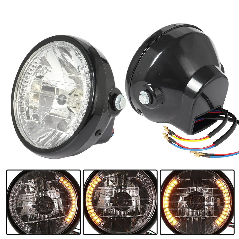 Универсальная Круглая Мотоциклетная Фара 7 Дюймов 12 В Для Harley Bobber Honda Yamaha Kawasaki Cafe