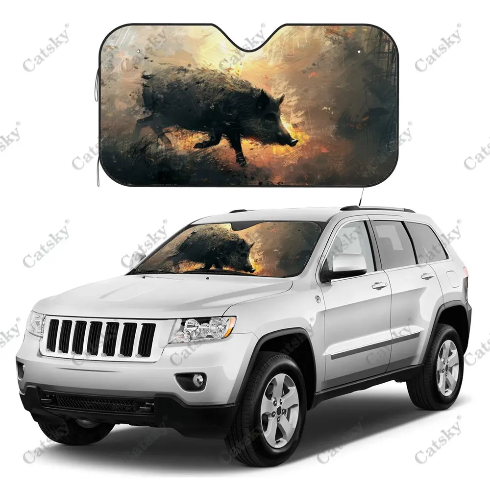 Загадочный дикий кабан свинья солнцезащитный козырек на лобовое стекло