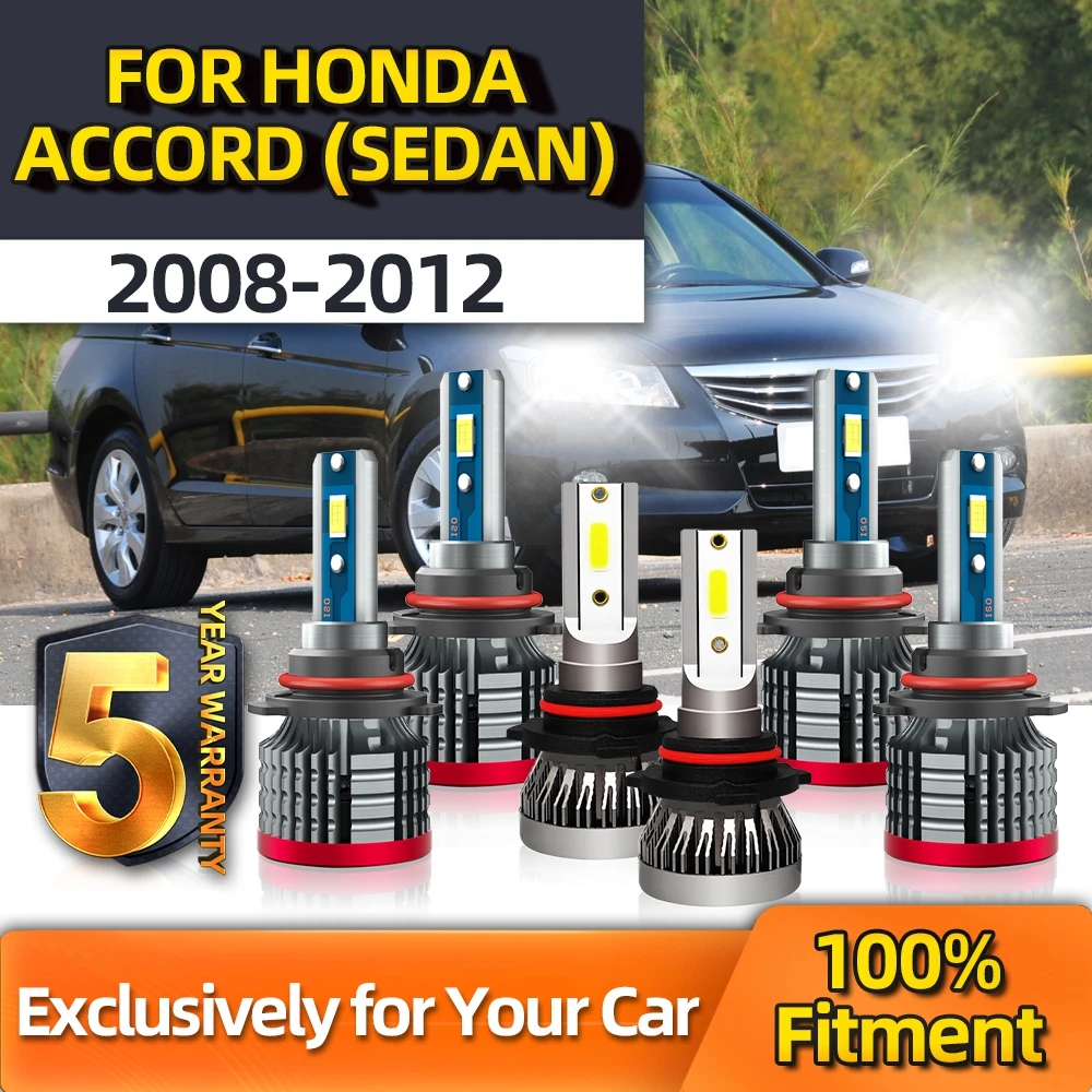 

TEENRAM For Honda Accord (Sedan) High 9005 Low 9006 Fog Light H11 Brightness Car Lamps White Kit 2008 2009 2010 2011 2012