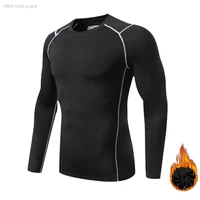 mens winter thermal shirt long sleeve t shirt compression top fitness warm sportswear fleece thermal tops for kids top sports