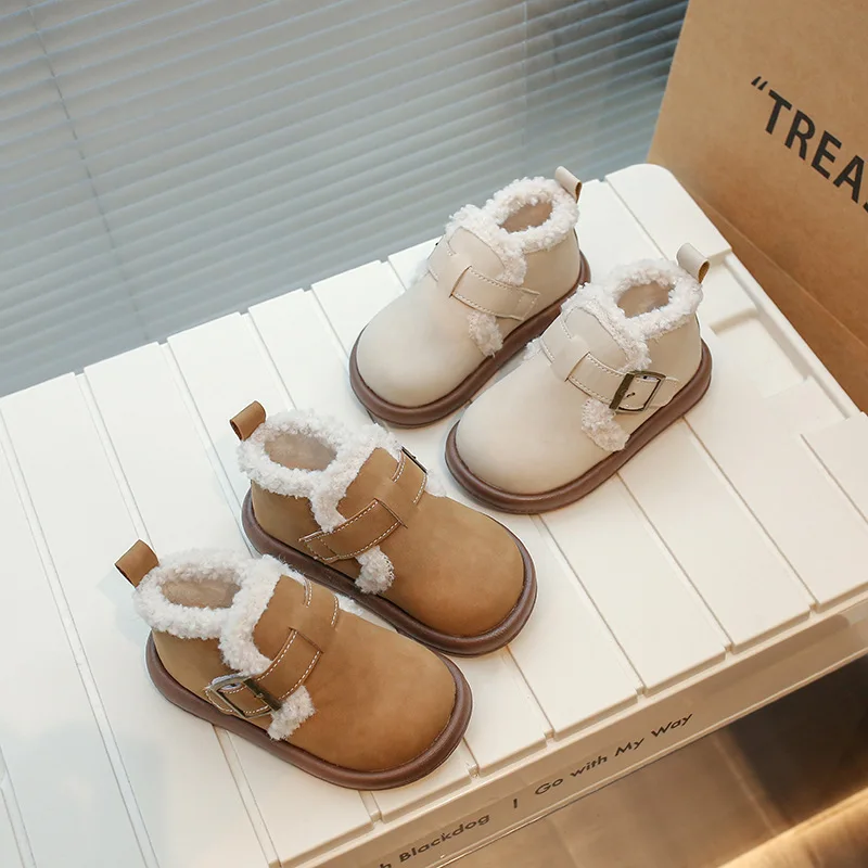 2024 новые зимние детские ботинки для девочек модные нескользящие в корейском