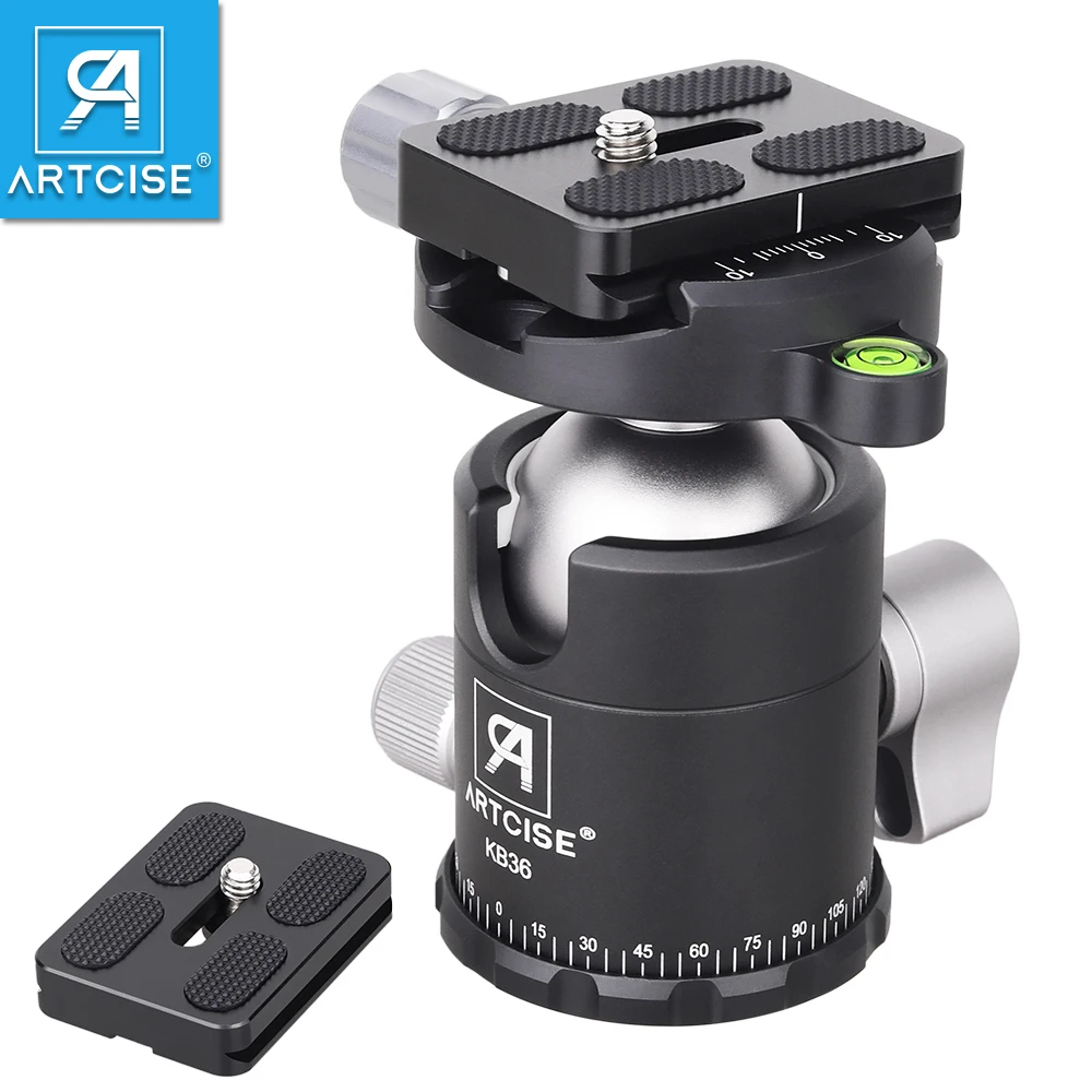 ARTCISE KB36 Шаровая головка из металла 360° ° Головка штатива Panorama с низкой гравитацией