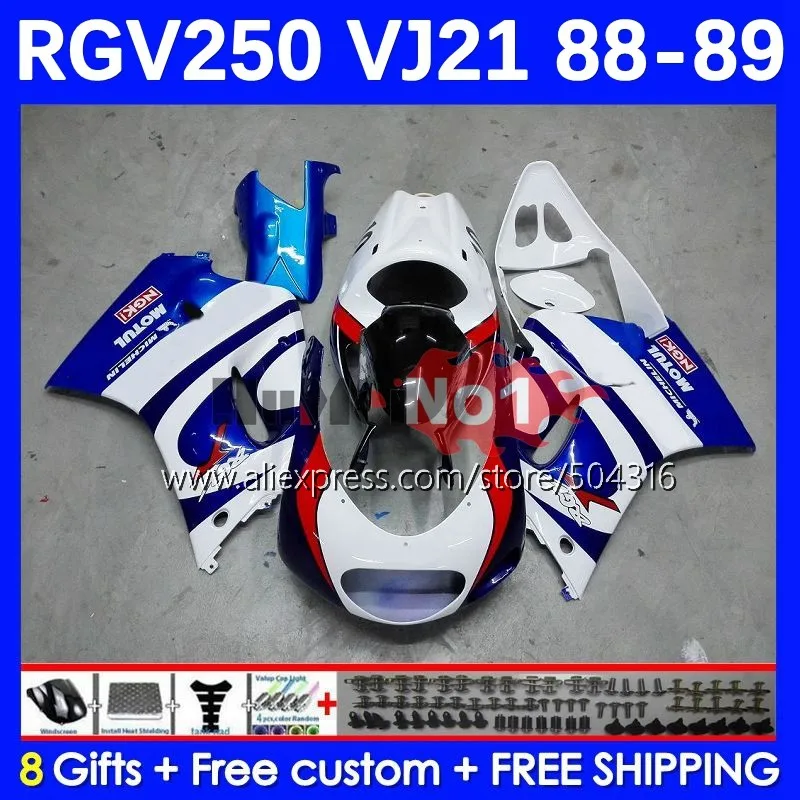 

Body Kit For SAPC VJ21 RGV250 RGVT250 VJ 21 88-89 40No.9 RGV-250 RGV RGVT 250 CC RGVT-250 88 89 1988 1989 Fairing Factory Blue
