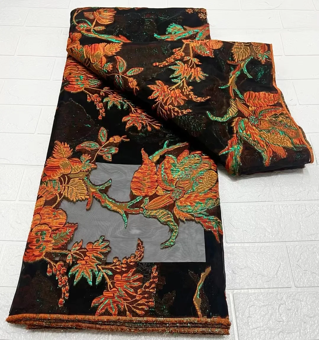 

African Lace Fabric 2022 High Quality French Brocade Jacquard Lace Fabric Nigerian Organza Lace Fabric for Party Dress KHD22143