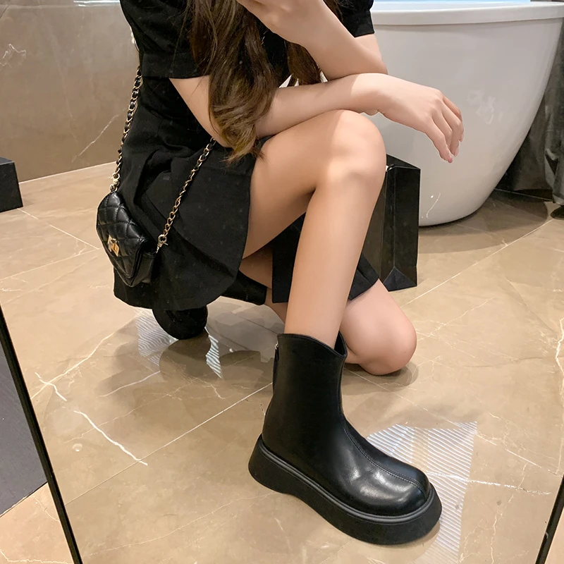 

Сетчатые красные короткие сапоги, женская обувь, Новинка осени 2022, длинные тонкие сапоги, подходящие ко всему удлиненные сапоги Челси на тол...