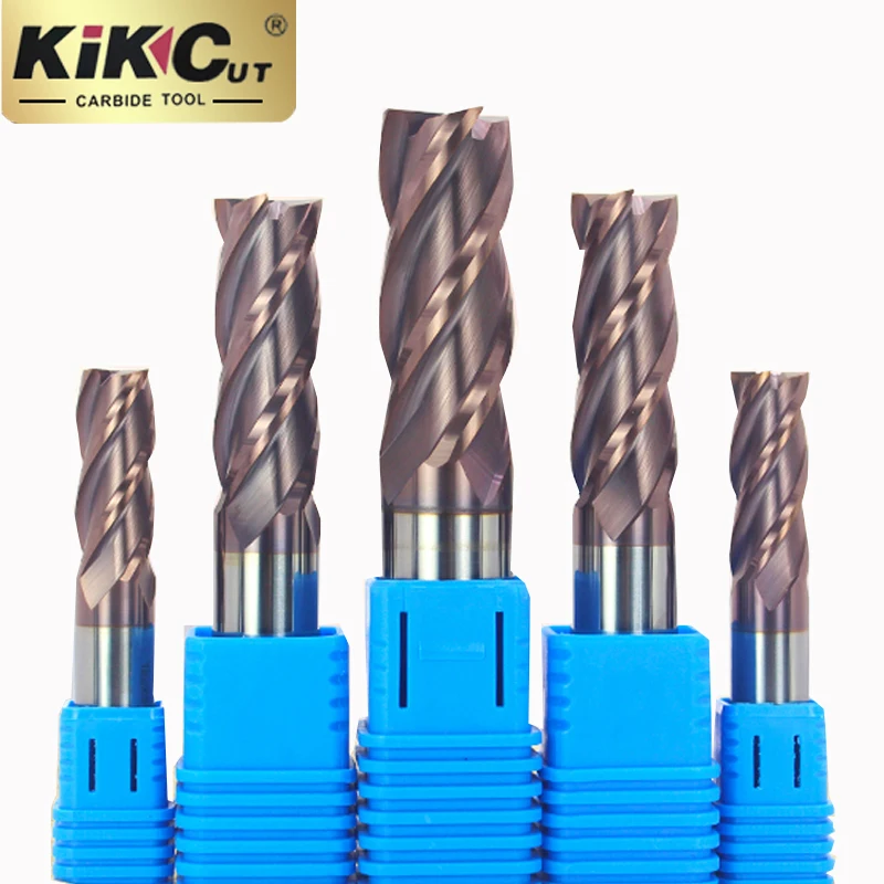 Milling Tool  4 Flute Flat Bottom CNC Router Bit 55 Degree Purple Alloy Tungsten Steel Coated Milling Cutter