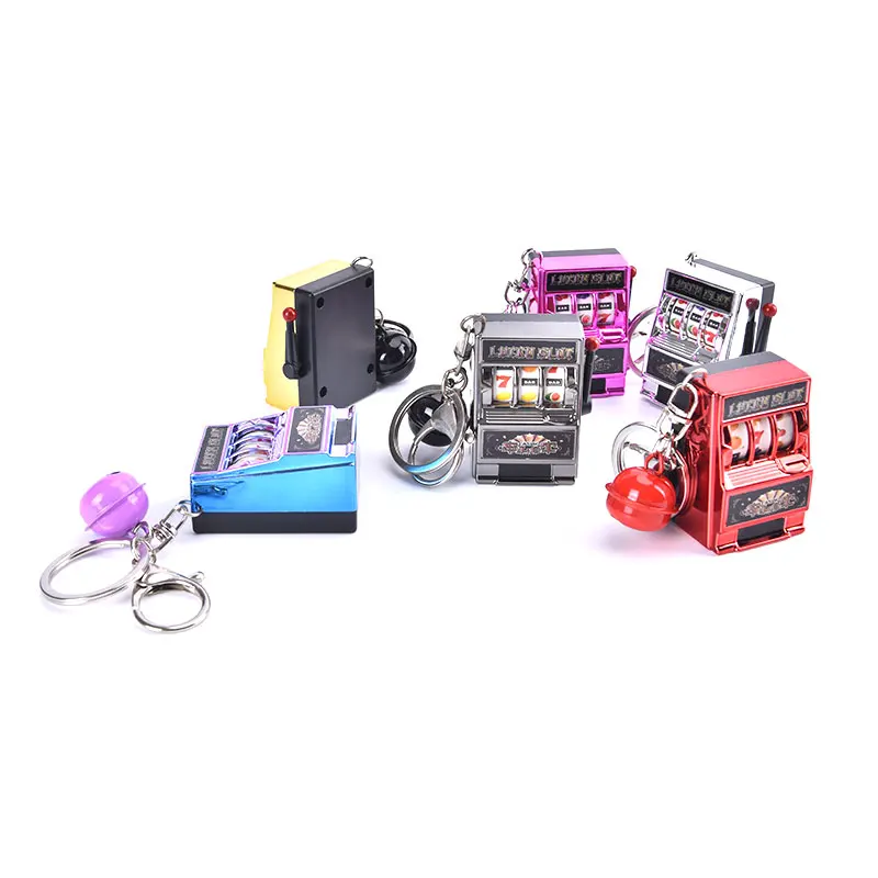 

1pc Lucky Jackpot Mini Fruit Slot Machine Fun Birthday Keychain Gift Kids Educational Toy Coin Operated Games Gambling Machine