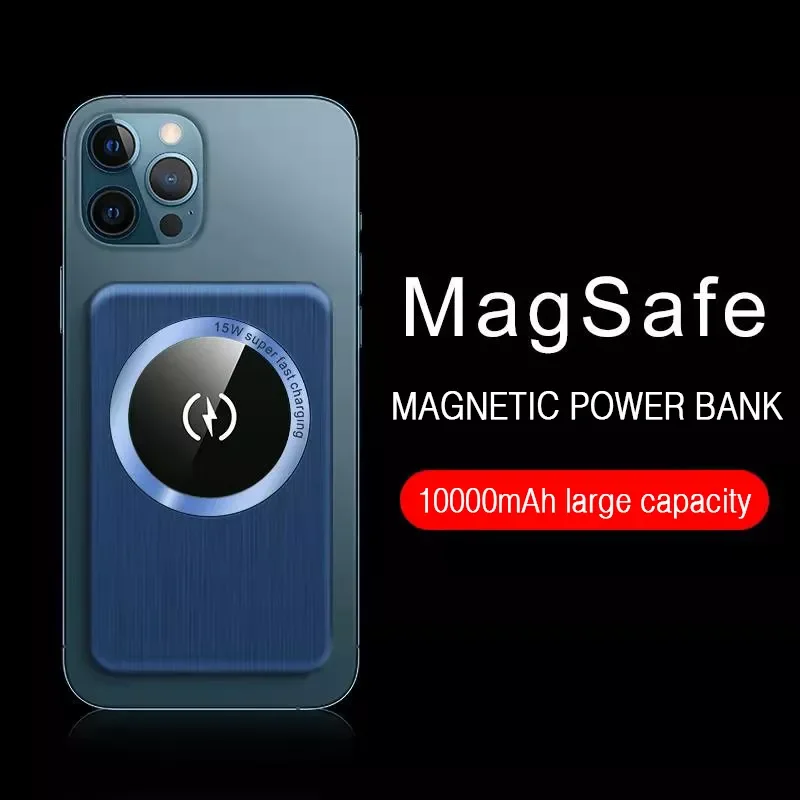 

2023New magsafe Magnetic Power Bank 15W Wireless Fast Charge 10000mAh Large Capacity Portable Charger for iPhone and Wireless Ch