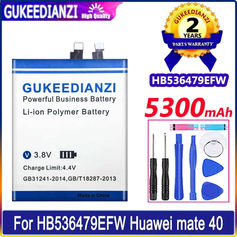 

New Bateria HB536479EFW 5300mAh Large Capacity Mobile Phone Replacement Battery For Huawei MATE40 MATE 40 High Quality Battery