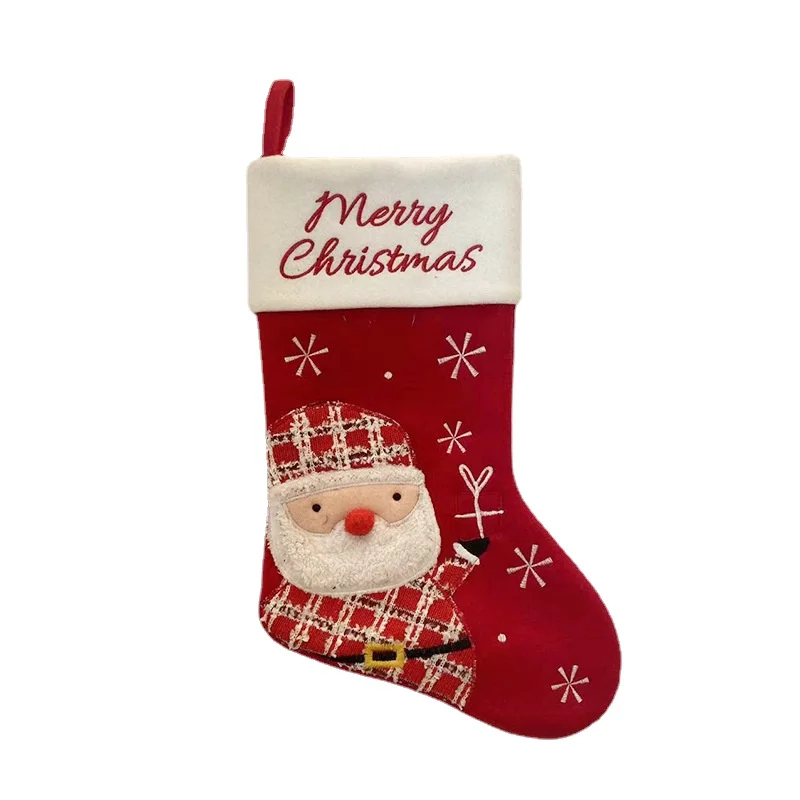Christmas Socks Cartoon Pattern Christmas Stocking Xmas Gift Bag Christmas Decorations for Home 2022 New Year