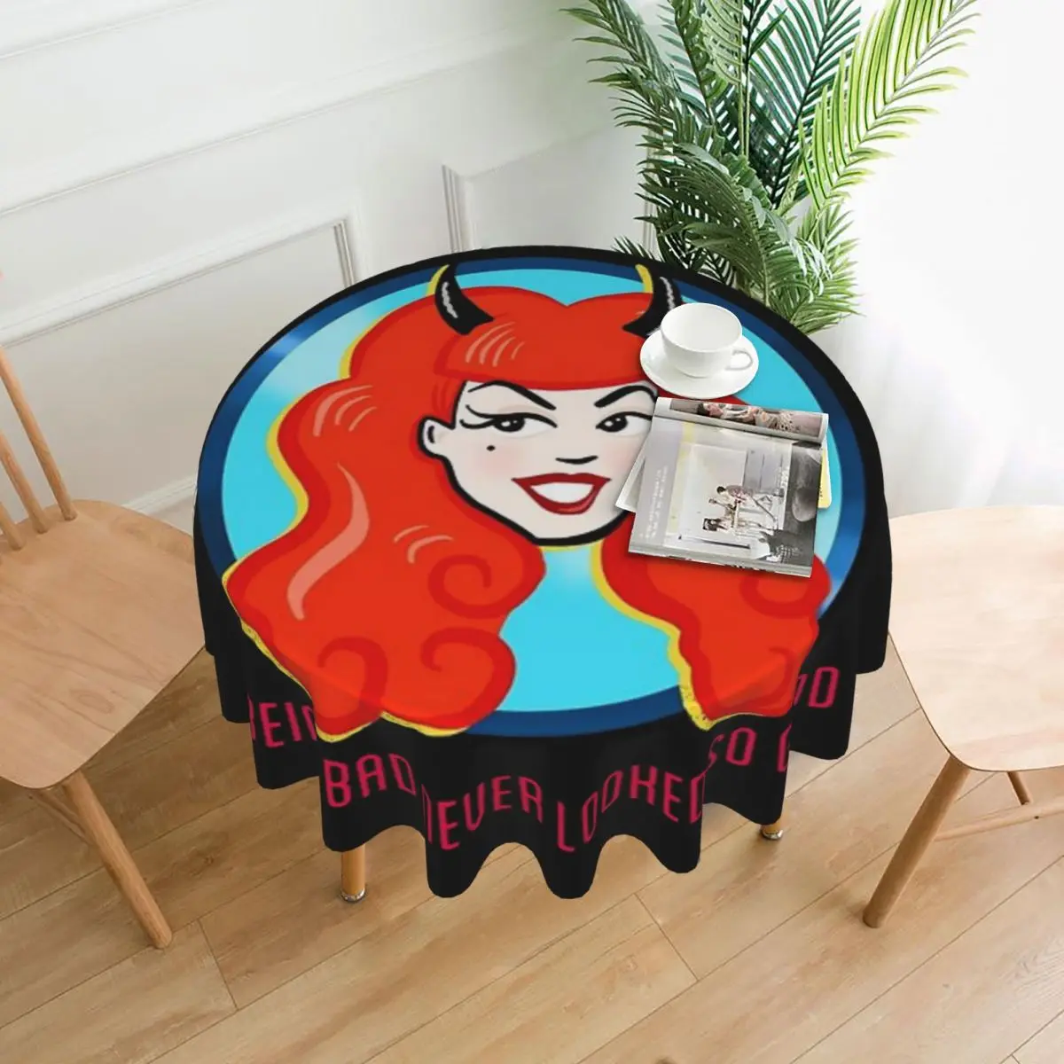 

Deviant Redheads - Being Bad Never Looked So Good Tablecloth 60in Round 152cm Soft Protecting Table Indoor/Outdoor