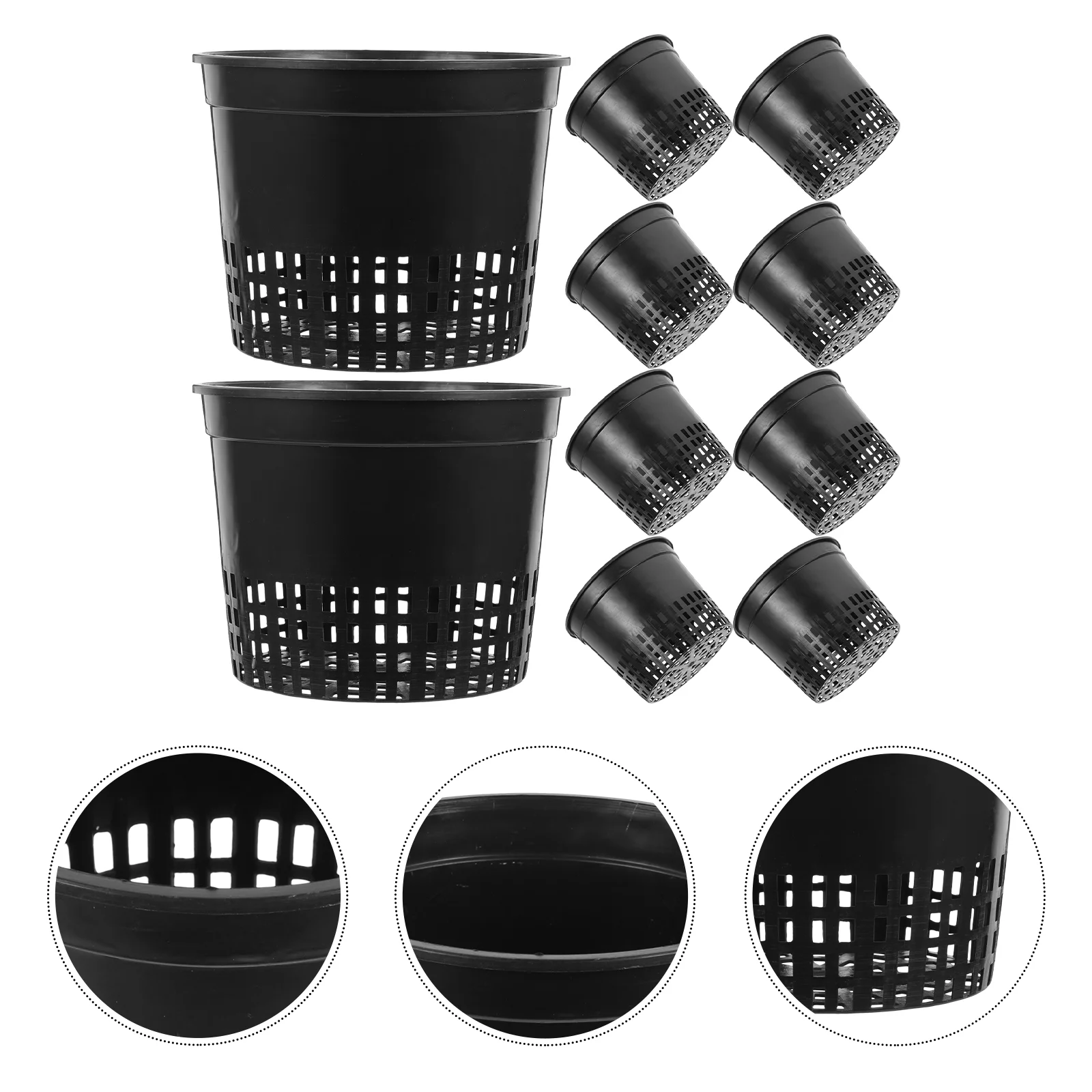 

10 PCS Plastic Planter Box Mesh Grow Pots Orchid Starter Pot Hydroponics Net Pots Plastic Net Pots Mesh Net Cups