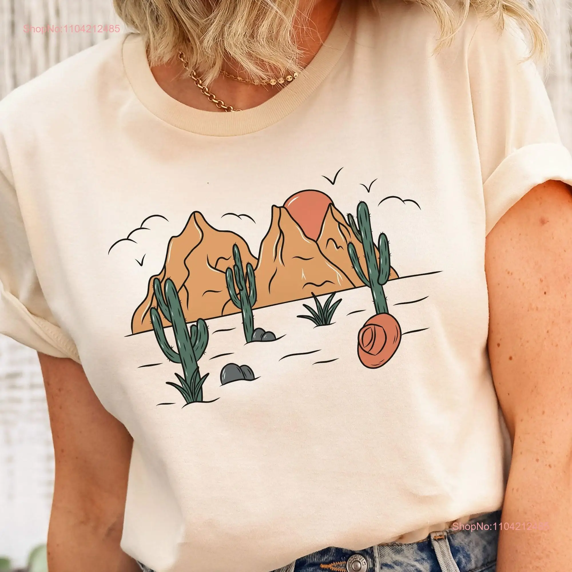 Футболка Arizona Adventure DeserT Vibes Road Trip Vacation Cactus Retro Rodeo с длинными или короткими рукавами