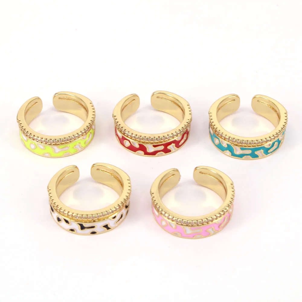 

5 шт. минималистичные золотистые геометрические кольца для женщин Изящные Украшения женское эмалированное кольцо Свадебные украшения Аксе...