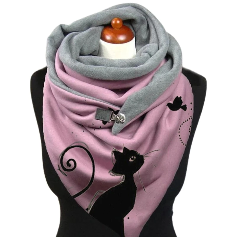 

Winter Scarf Women Hair Wrapping Foulard Cotton Shawl Big Warmer Head Classic Bandana Fashion Button Hijab Handkerchief