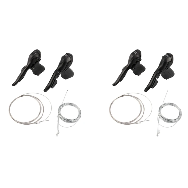 

4X Bike Shifter Dual Control Levers 3 X 7 Speed Trip Shifters Road Bike Shift Lever Compatible For Shimano Lever Set