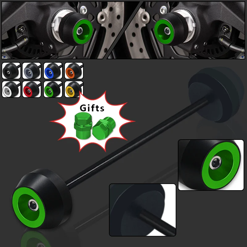 

For KAWASAKI Z650 Z900 ZX-10R ZX-6R NINJA650 Moto CNC Front Rear Axle Fork Wheel Protector Crash Sliders Falling Protection Cap