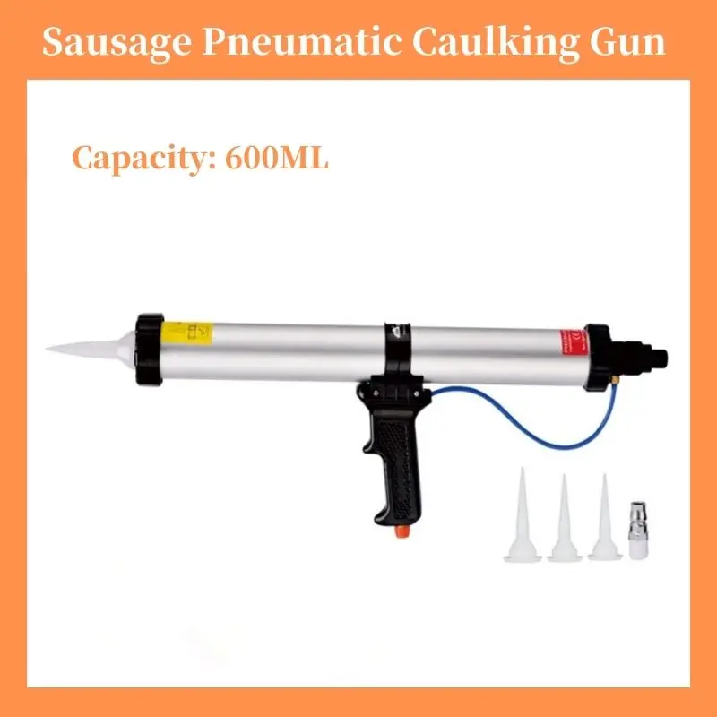 

600ml Sausage Pneumatic Caulking Gun 15inch Silicone Sealant Gun Air Rubber Gun Caulk Applicator Tool for 300ml-600ml Soft Glue