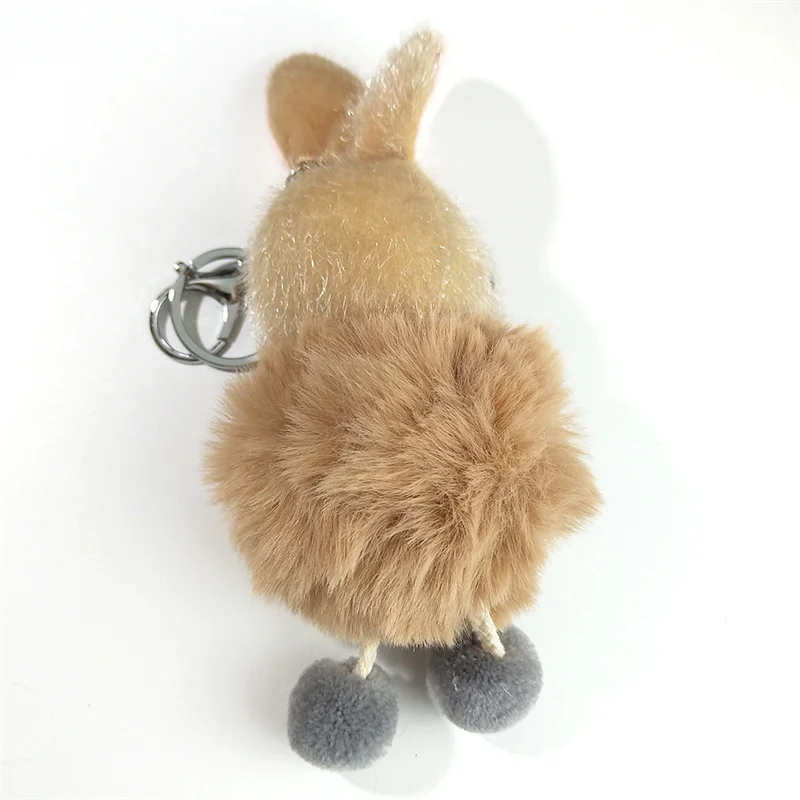 Милый брелок с длинными ушками кролика для женщин и девочек плюшевый шар