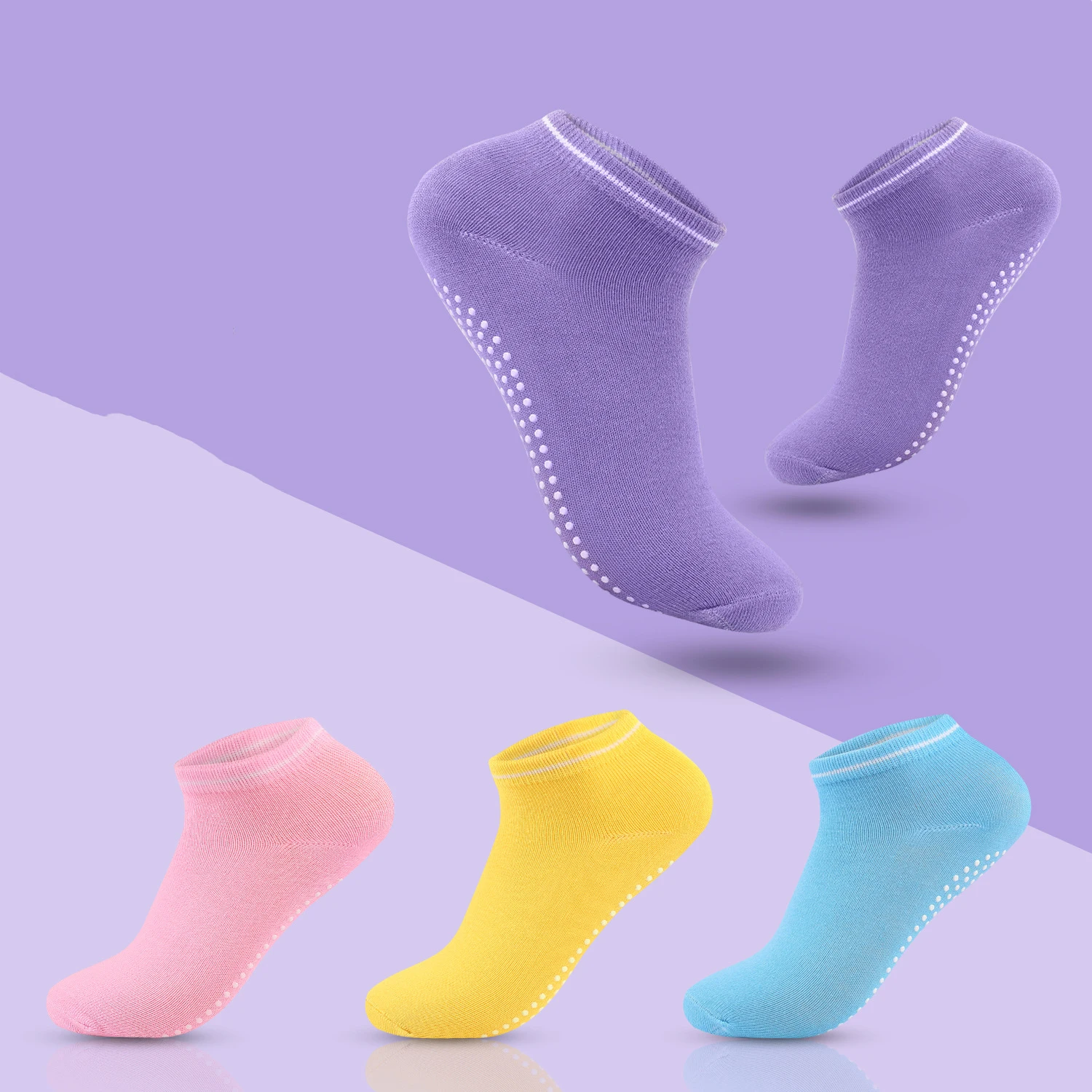 

Женские нескользящие Дышащие носки для йоги, спортивные носки для фитнеса, хлопковые носки до щиколотки карамельных цветов, комнатные носки для пола