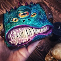 12cm resin dragon tooth crocodile box mic chemical dungeons venom tooth dragon and dungeon rpg dice box desk decoration