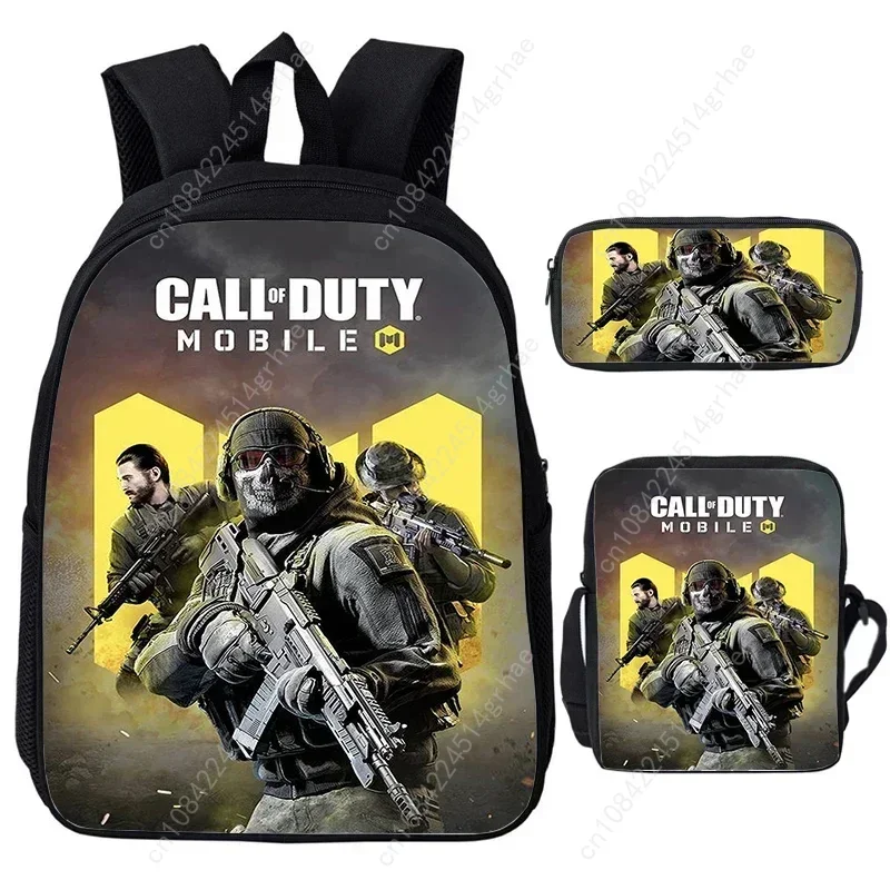 Фото Рюкзак с принтом Call of Duty Warzone, набор из 3 предметов, школьная сумка большой вместимости, сумка для ноутбука, сумка для книг, водонепроницаемый рюкзак для девочек и мальчиков, крутая сумка на каждый день №4