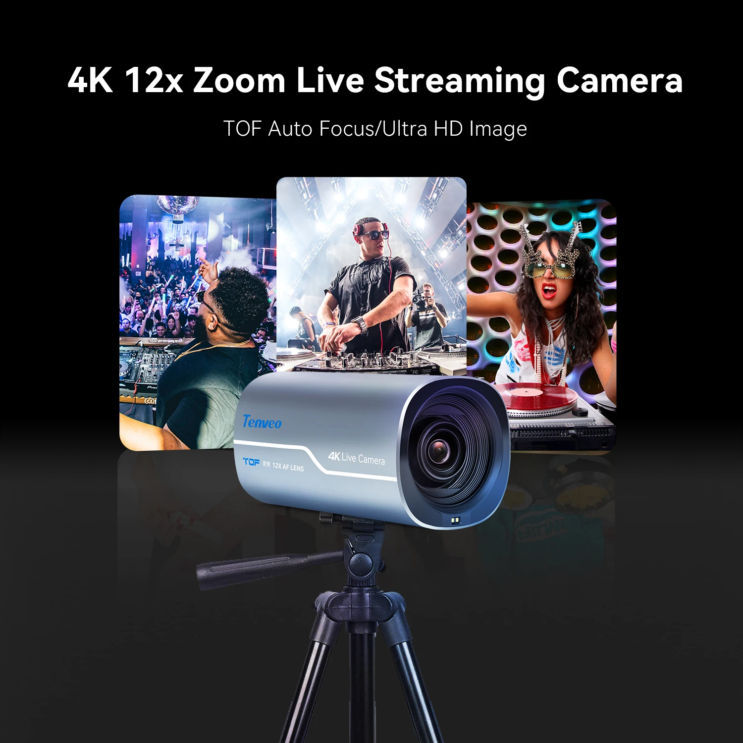 Tenveo Вертикальный экран Подкастинг 12x 4k NDI Box Камера HDMI USB-камера для вещания