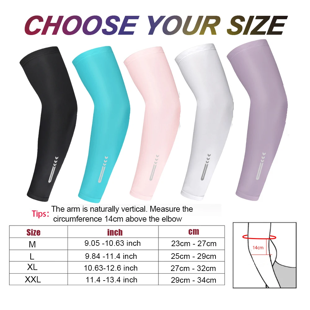 1 Пара Унисекс Длинные Охлаждающие Грелки Для Рук С Защитой От Ультрафиолета Езды