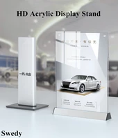 a5 148x210mm aluminum double sided stand up sign holder table menu paper holder display stand poster frame