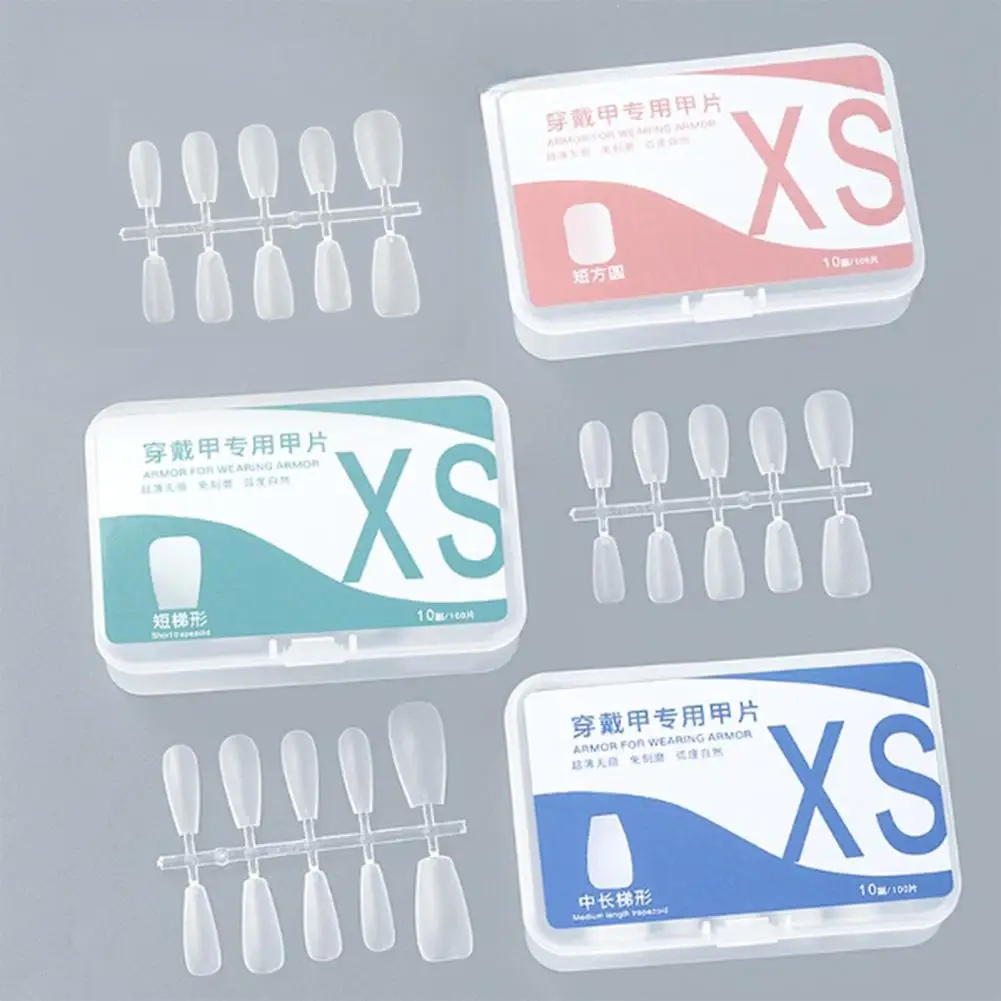 

Прозрачные накладные ногти с полным покрытием, ультратонкие накладные ногти ручной работы с чехлом для ногтевого салона, «сделай сам», диза...