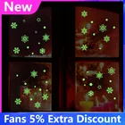 Новые светящиеся наклейки на окна со снежинками и фотографиями, Рождественские скидки, зимние украшения, съемные наклейки с новым годом