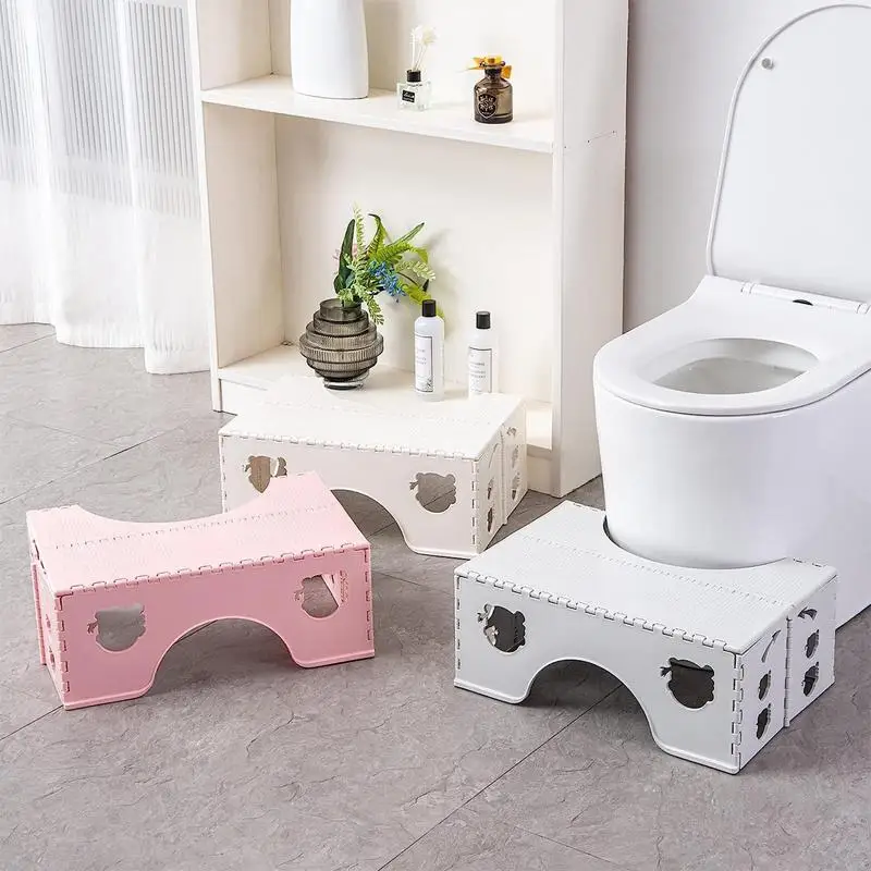 

Toilet Step Stool Squat Stool Non Slip FootStool Anti Portable Step For Bathroom Toilet Stool C-shaped Opening Non-slip Rubber