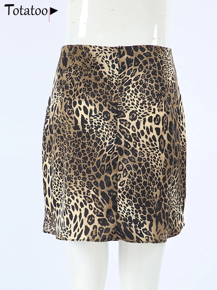 Мини-юбка с леопардовым принтом Totatoop для женщин лето 2024 облегающая юбка высокой