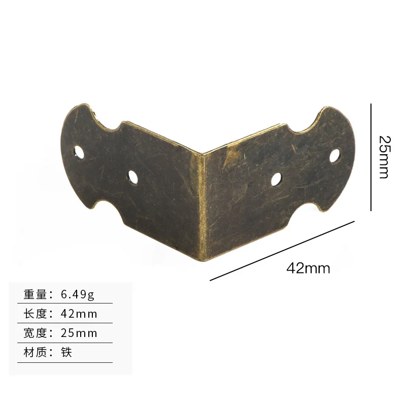 

4 шт., антикварная угловая деревянная шкатулка с фиксированным углом, шкатулка для драгоценностей, декоративный край, угловая мебельная фурнитура